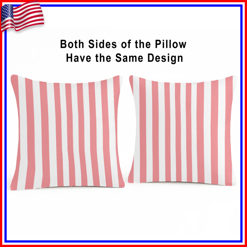 Pink Vertical Stripes Double Sided Throw Pillows, 18 x 18 inches