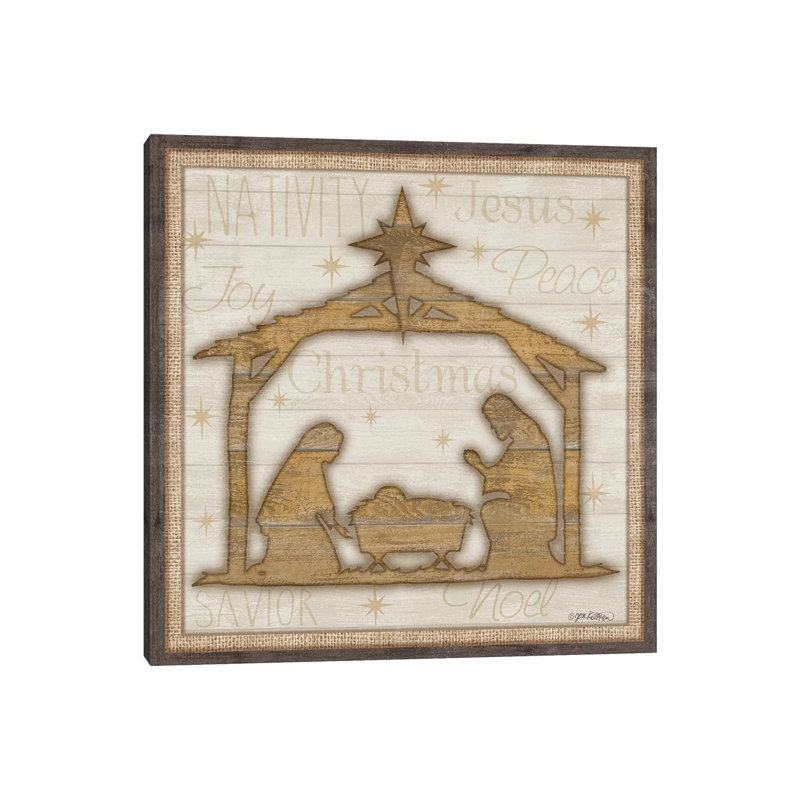 «Rustic Nativité» par Jen Killeen - impression sur toile tendue, H 12 po x l 12 po x P 0,75 po