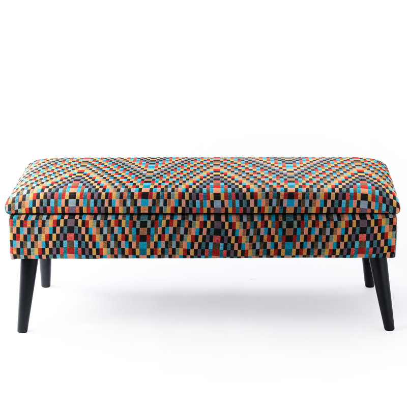 Polyester Upholstered Storage Bench, 44cm H x 70cm W x 40cm D
