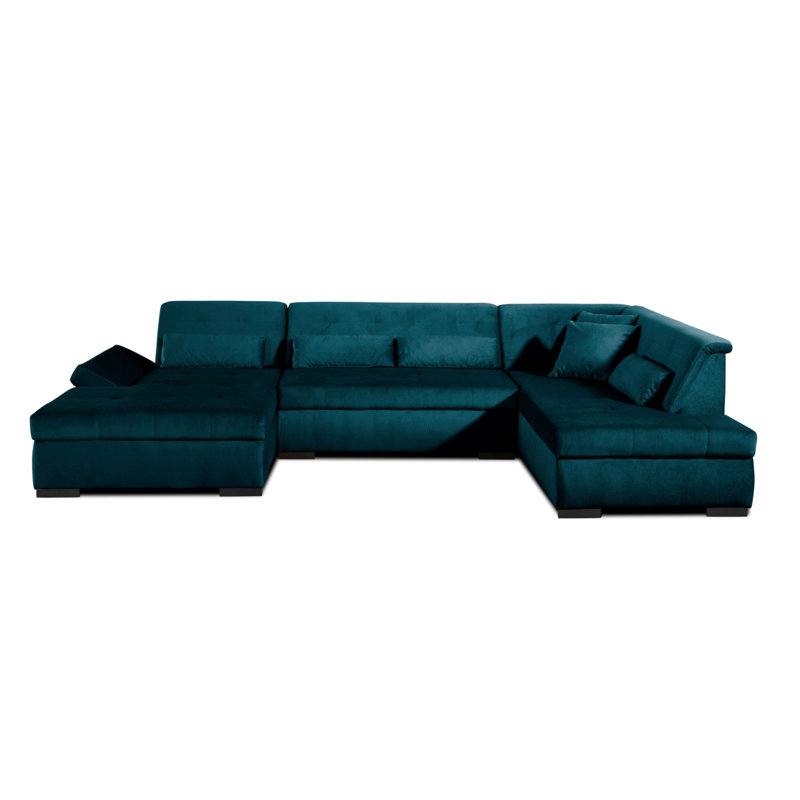 Vermont 7 Seater Large Corner Sofa, Right Hand Facing, Peacock Blue