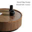 Table basse ronde en noyer avec 2 tiroirs de rangement cachés pour le salon ou le bureau personnel-1214623176