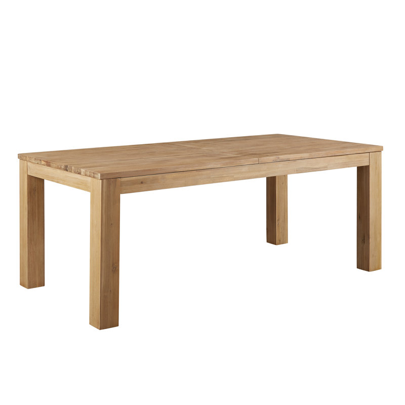 Bozrah Extendable Acacia Solid Wood Dining Table, Brushed Smoke