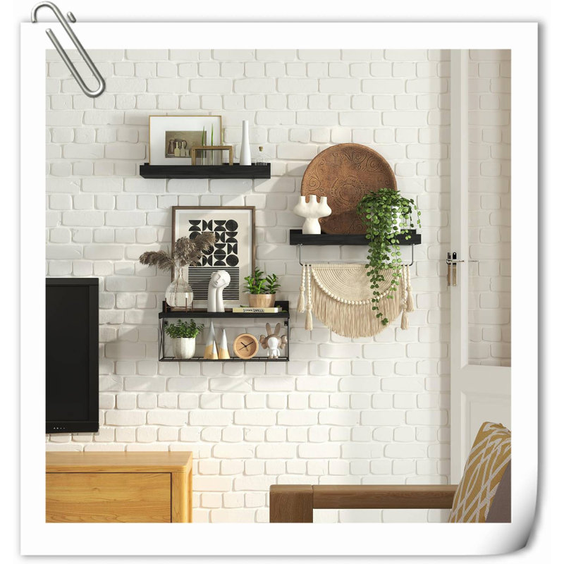 Kaiel 4 Piece Wood Floating Shelf