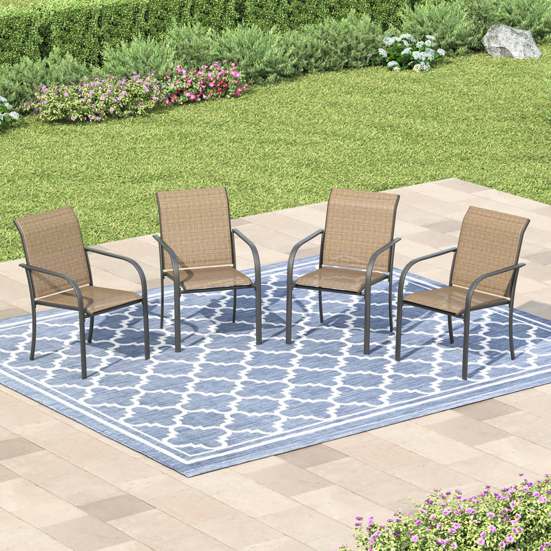 Chaises de patio d'extérieur empilables, Brun