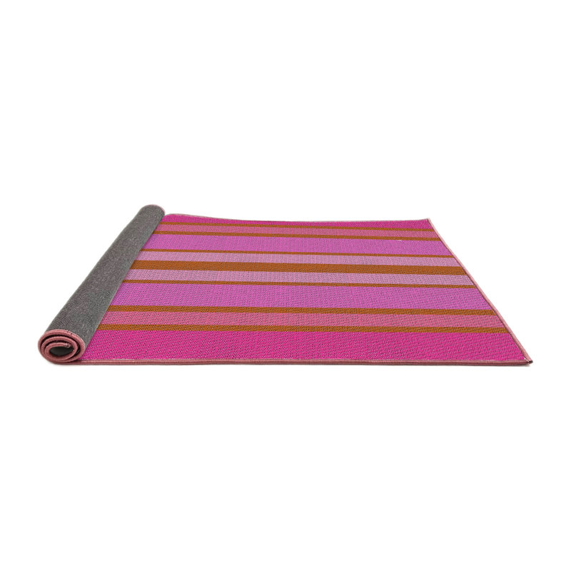 Tapis mauve à rayures Raeford, Carré 7 pi