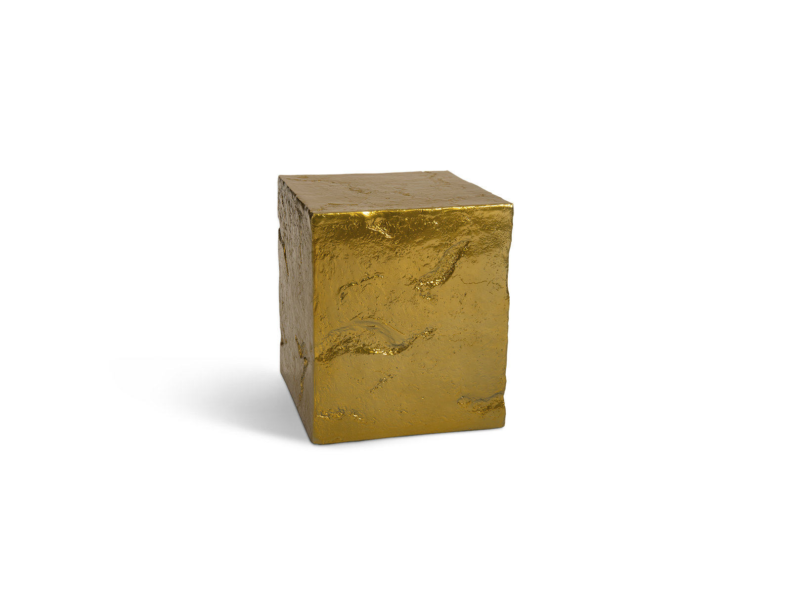 Outdoor Slate Pedestal, 17" H x 15" W x 15" D, Liquid Gold