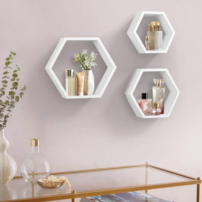 Ensemble de 3 tablettes murales Hexagon