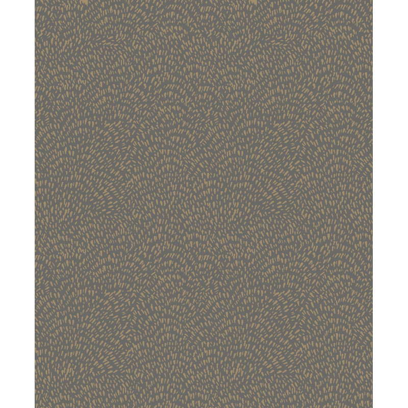 Zen Abstract Paper Metallic Wallpaper Roll, Gold/Dark Gray