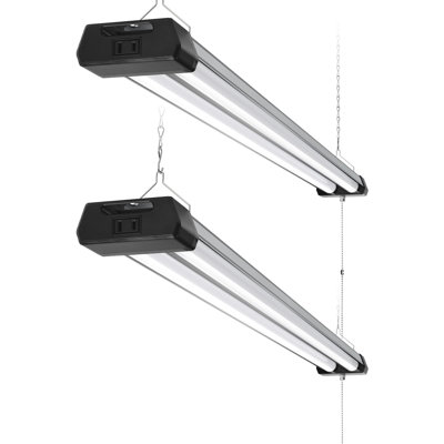 Barrina Bs42a 4ft Led Shop Light, 42w, 5000k, 4800lm, Linkable Led Garage Ceiling Lights, Workshop, Hanging Or Flush Mount, Concealed Wiring Design, Pull Chain Switch, Heat Dissipation, 2 Packs