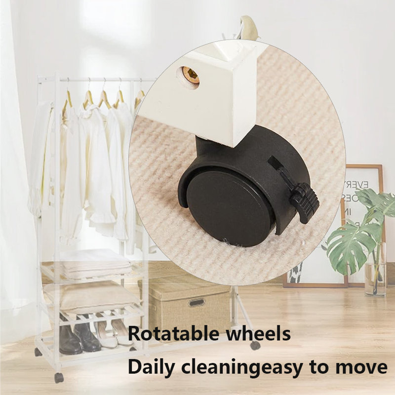 Multi-Functional Clothes Rack With Storage Shelf, White