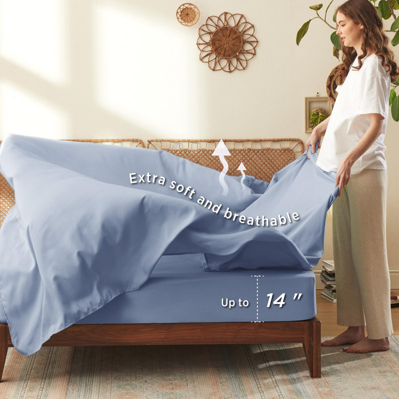 Bedsure Bed in a Bag - Reversible Flroal & Plant Pattern Printed with Comforters, Sheets, Pillowcases & Shams