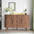 47'' Modern Sideboard Buffet Cabinet With Drawers, Adjustable Shelves, Sliding Doors, And Rounded Edges, Storage Credenza For Kitchen, Dining Room, Living Room-131277450