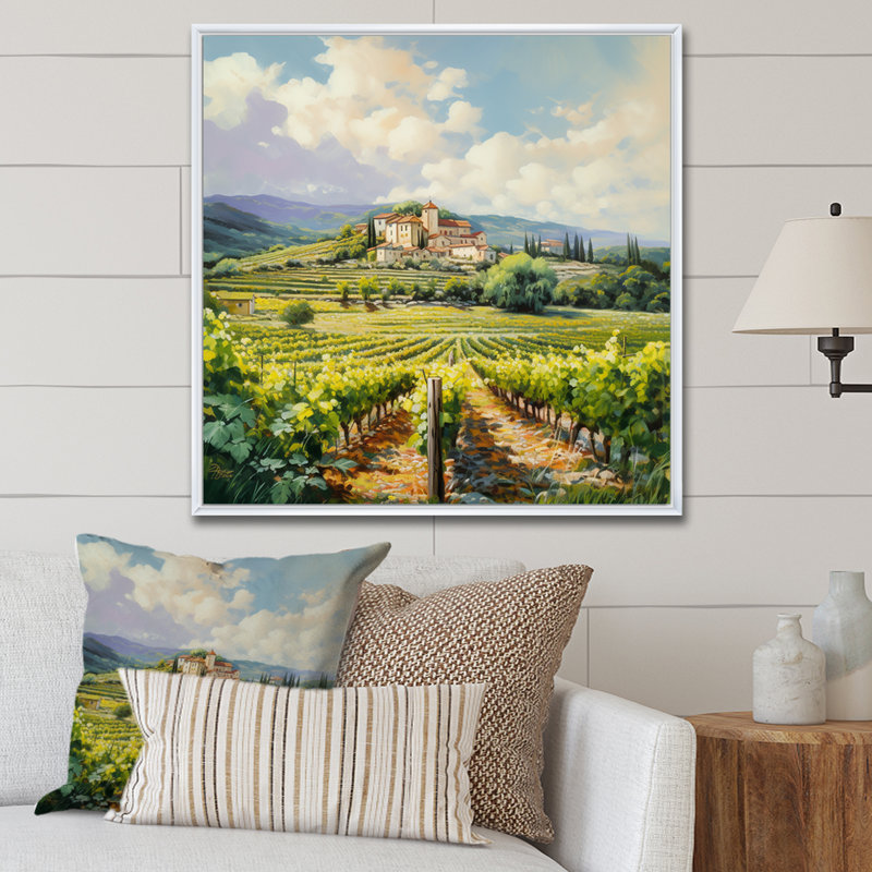 «Vineyard Charm Landscape IV - Vineyard», reproduction d'art sur toile encadrée, H 30 po x l 30 po x P 1 po