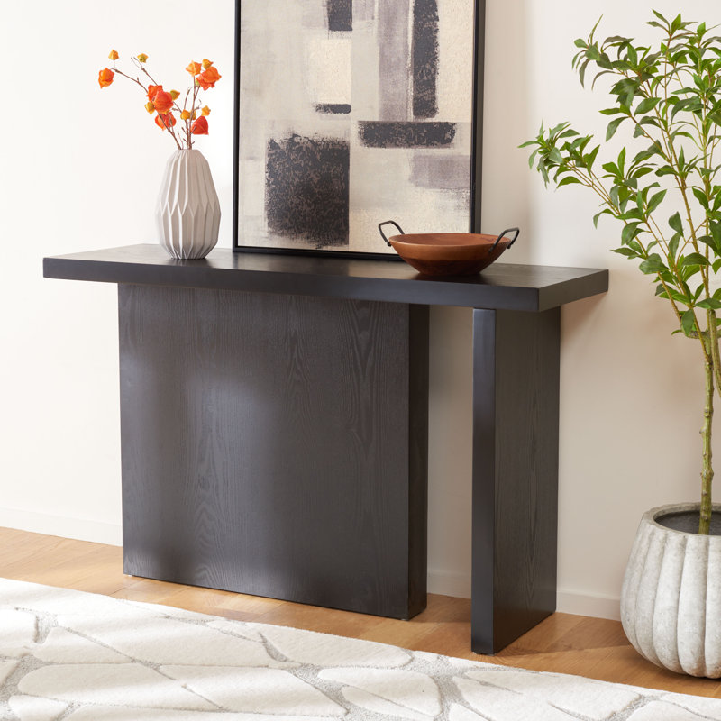 Aava 47" Solid Wood Console Table, Black