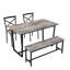Ensemble de table et de chaises quatre pièces avec dossier, style industriel, structure solide-1553169524-1553169526-1553169520