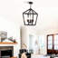 5- Lanterne noire, style industriel, design rustique, suspension réglable, douilles E12, pour îlot de cuisine, salle à manger, hall d'entrée, métal, luminaire suspendu mat, lanterne avec base, cuisine, salle à manger, entrée, fer à repasser,