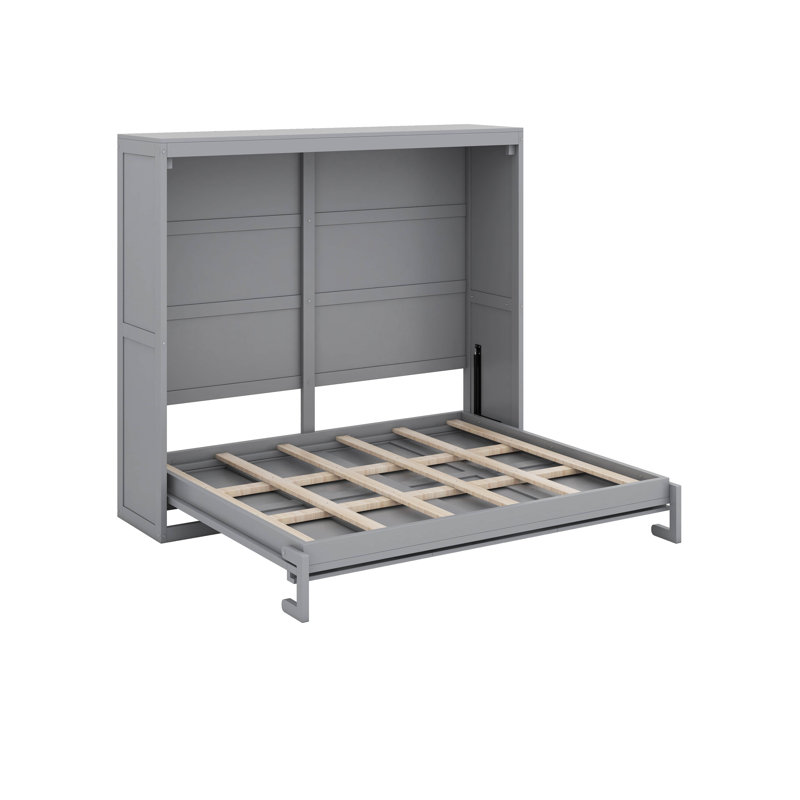 Structure de lit escamotable, lit escamotable moderne, Gris, Lit double