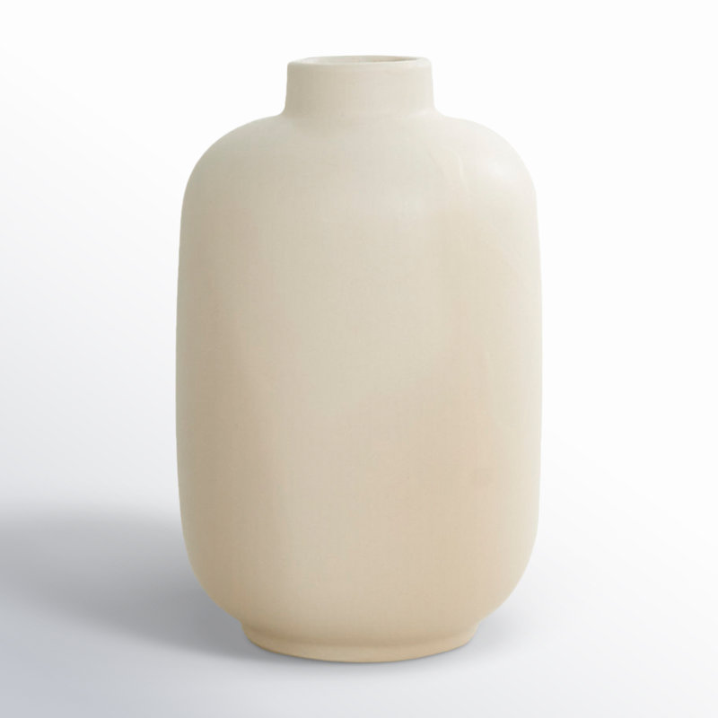 White Round Ceramic Minimalistic Decorative Vase