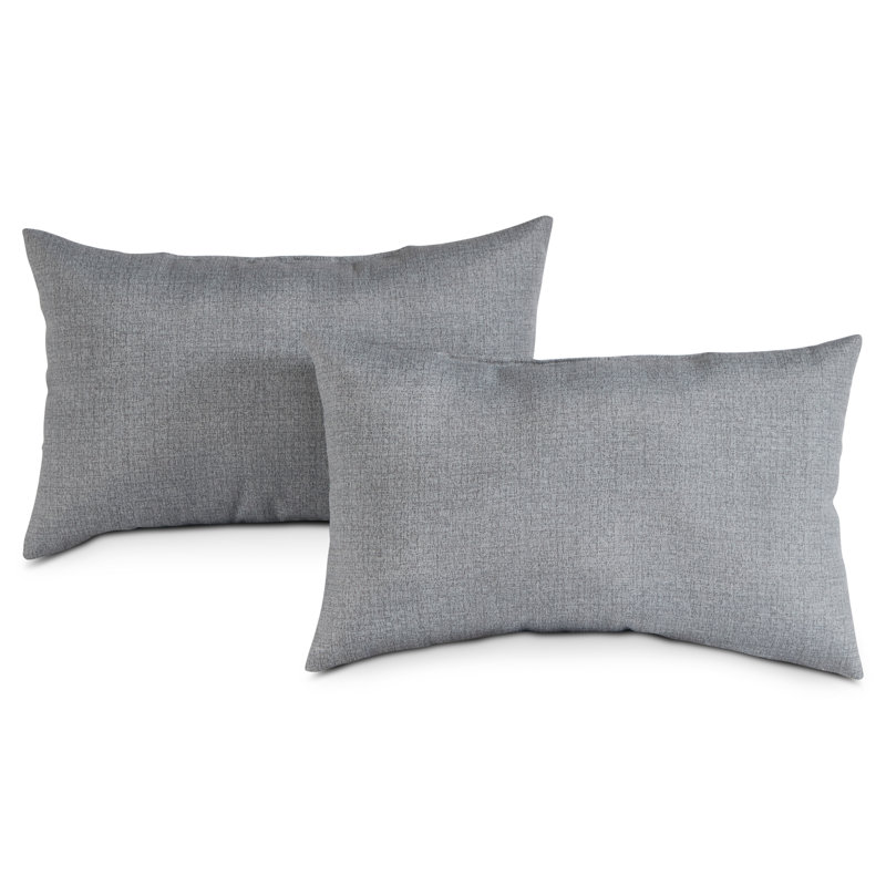 Coussin lombaire intérieur / extérieur Henrich, Gris chiné, Ensemble de 2