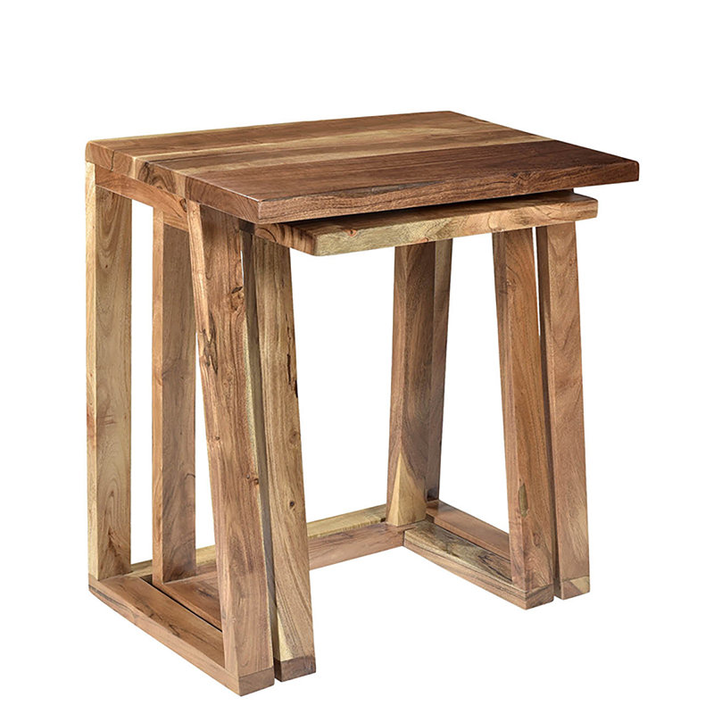 Solaris Solid Wood Nesting End Table