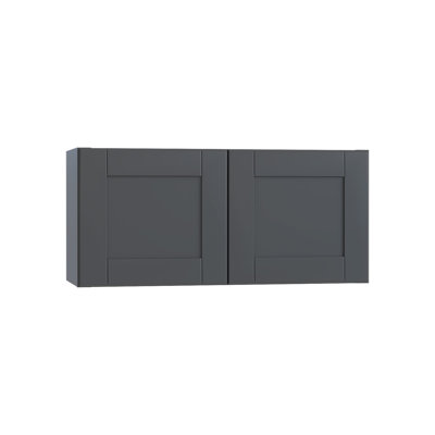 Meuble de cuisine mural Gallery Express Haven assemblé, 84 cm (L) x 30,5 cm (P) x 38 cm (H), fini Onyx