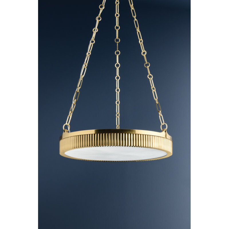 Lynden - Light Shaded Pendant, 22" / Aged Brass