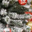 9' Tall Unlit Snow-Flocked Slim Artificial Christmas Tree With Realistic Branches And 1014 Tips