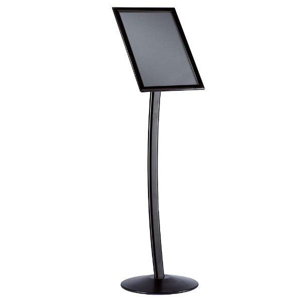 Curved Sign Holder, 8.5" H x 11" W, Black