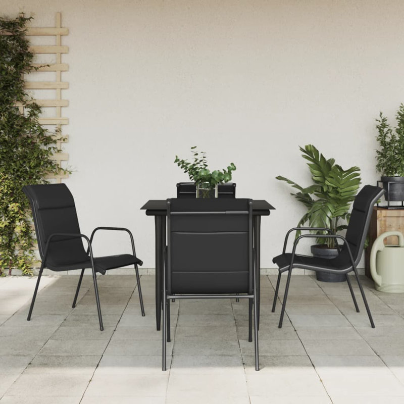 Ensemble de salle à manger d'extérieur noir et anthracite Garden