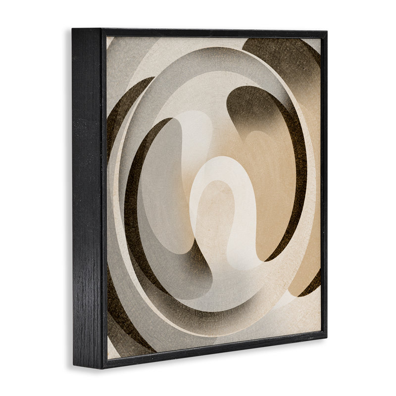 Estampe numérique en forme de vortex neutre par Noah Bay, Giclée encadrée noir minuit, H 17 po x l 17 po