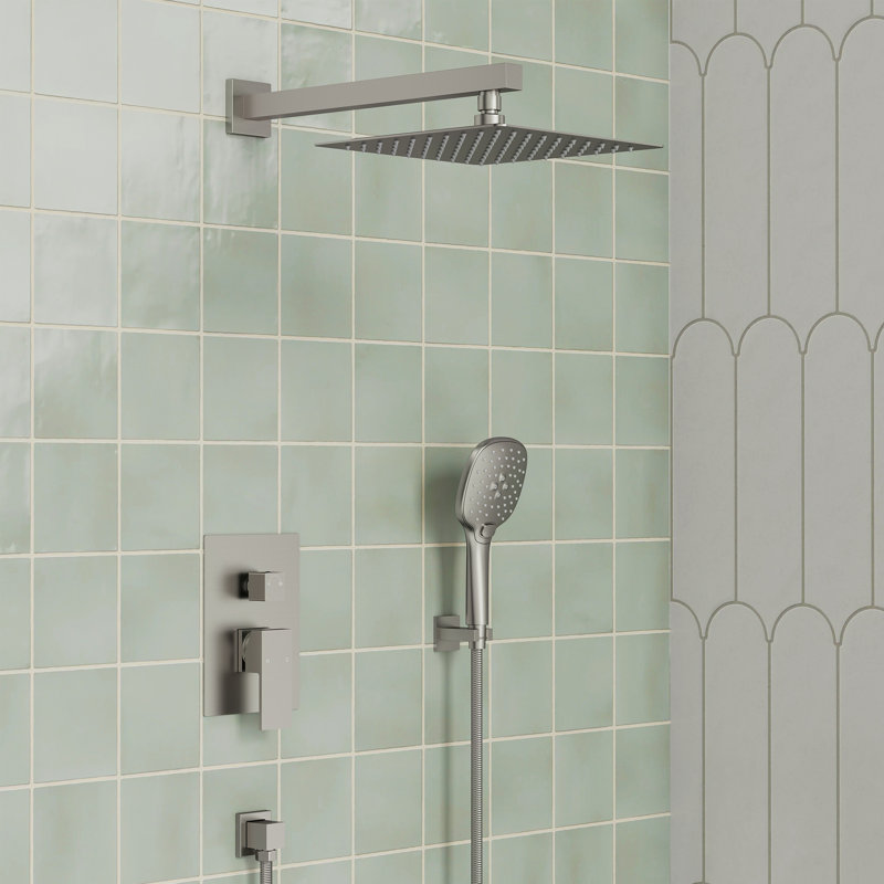 Système de robinet de douche à double fonction, pomme de douche à effet de pluie 10 po avec douche à 3 réglages de jet