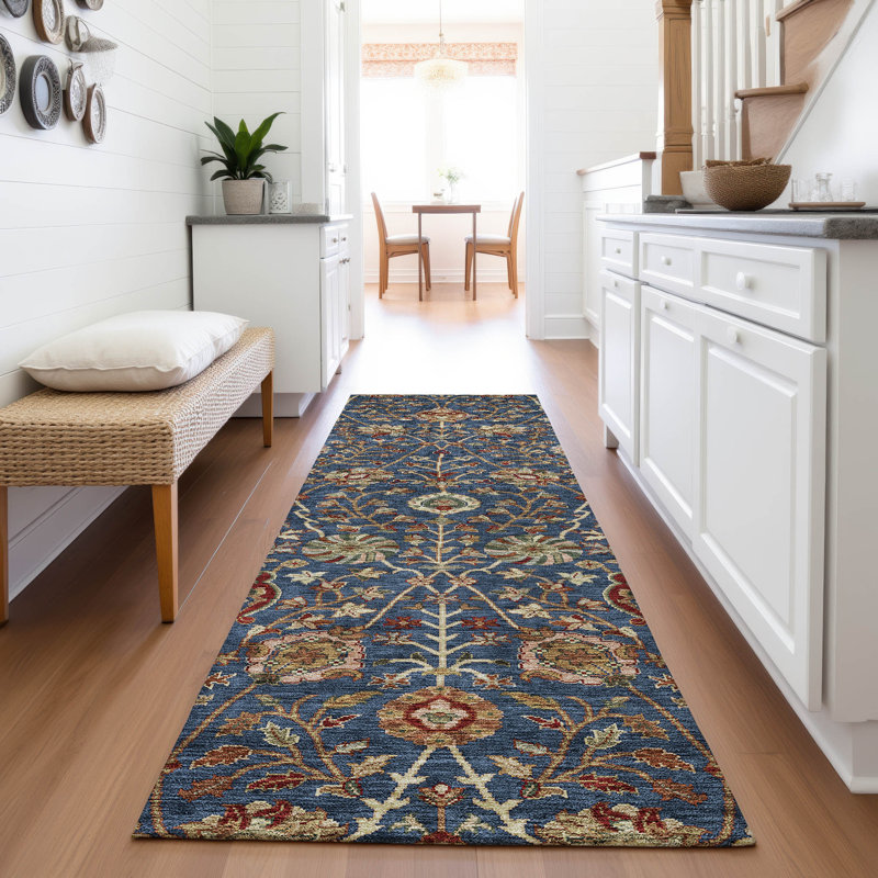 Premium Machine Washable Dahl AMF1085 Floral Rug, Runner 2'3" x 7'6"