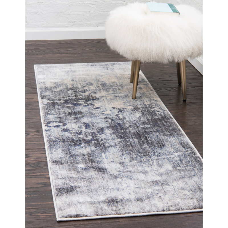 Tapis gris / bleu Frodsham, Tapis de couloir 2 pi 2 po x 6 pi 1 po