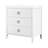 Dwaine Wood 3 Drawer Nightstand, 22"W, White-1616700259