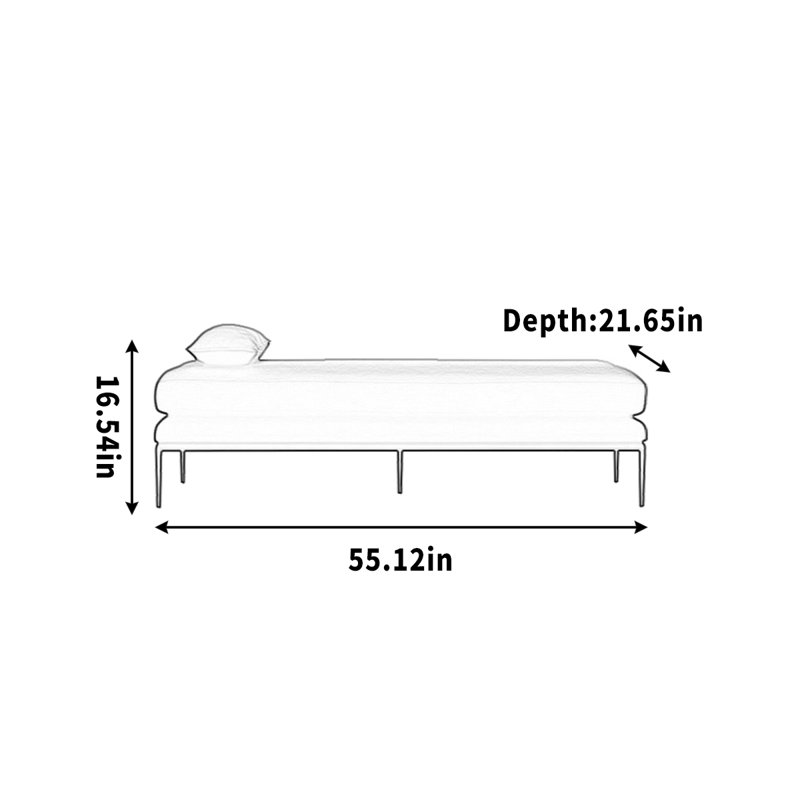 Tabouret de banc, H 16,54 po x l 55,12 po x P 21,65 po