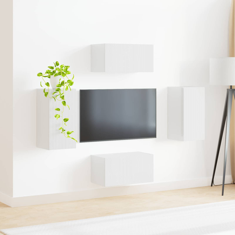 TV Stand for TVs up to 60", High Gloss White