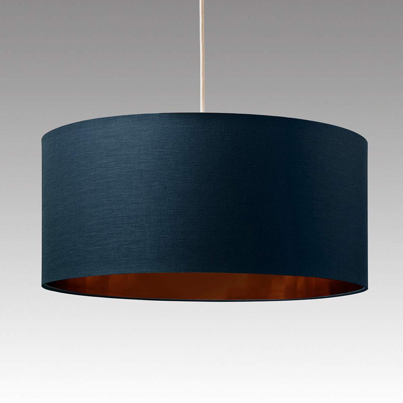 23.5 cm H Drum Cotton Pendant Shade ( Clip On ), Navy Blue
