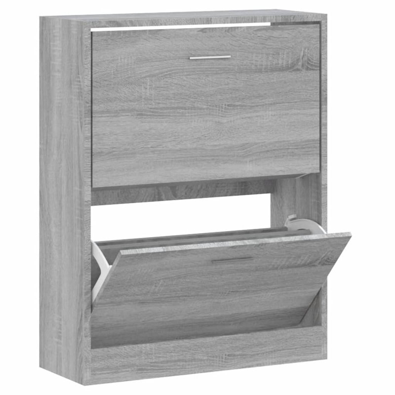 4 Pair Shoe Storage Cabinet, Grey Sonoma