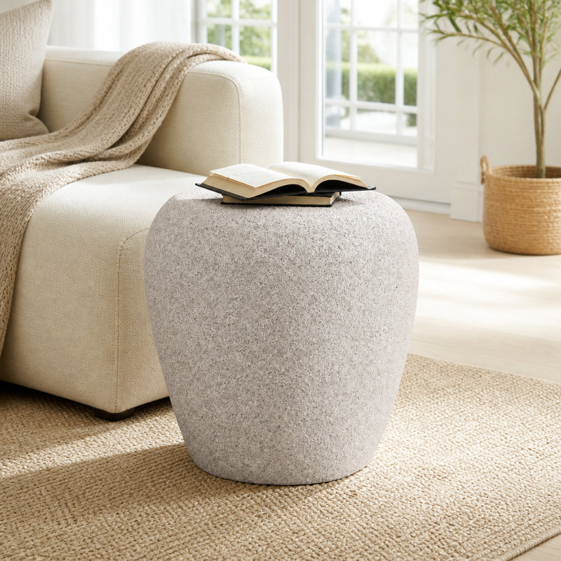 Table d'appoint irrégulière en fibre de verre - Table de bout durable, résistante aux égratignures et imperméable pour salon, appartement, bureau