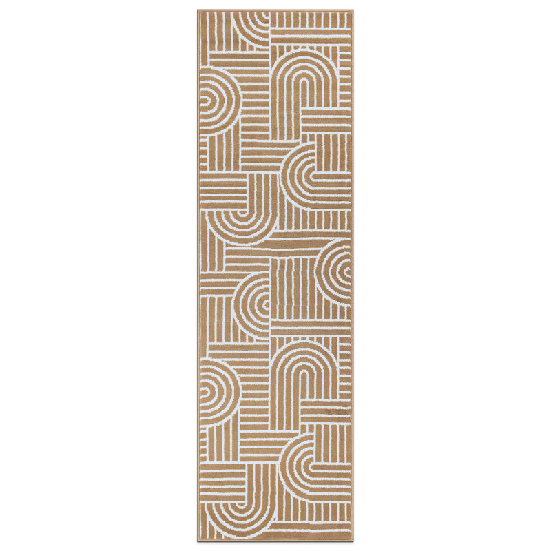 Contemporary Stripe Arch Design Area Rug, Runner 2' x 7'