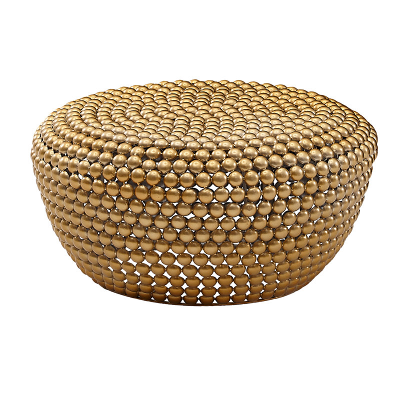 Dupras Solid Coffee Table, Gold, 30cm H x 60cm W x 60cm D