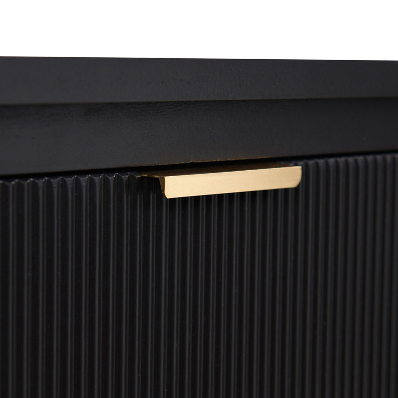 Roter End Table with Storage, Black