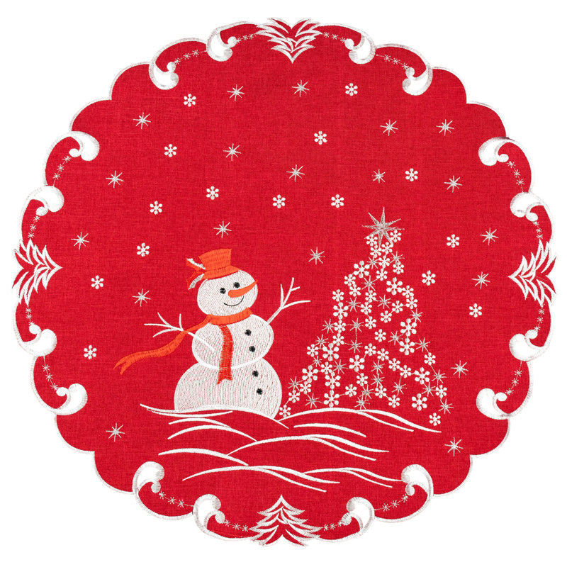 Johnathon Snowman with Snowflakes Trees Topper (23" Round)