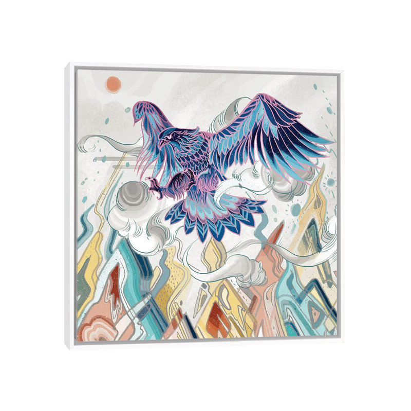 «Beyond the Emperor» par Sija Hong - reproduction d'art, H 18 po x l 18 po x 1,5 po, Toile blanche encadrée, Pas de tapis
