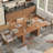 78.7'' Dining Table For 4 6 8 10, Rectangular Kitchen Table With Storage, Farmhouse Dining Room Table For Kitchen, Dining Room, Living Room