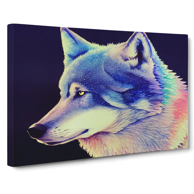 Wolf Watercolour Vol.2 - Wrapped Canvas, 35cm H x 50cm W x 3cm D