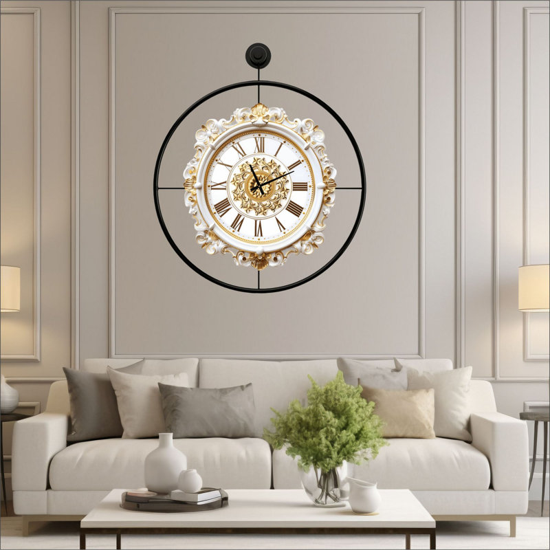 Horloge murale décorative en métal, Noir