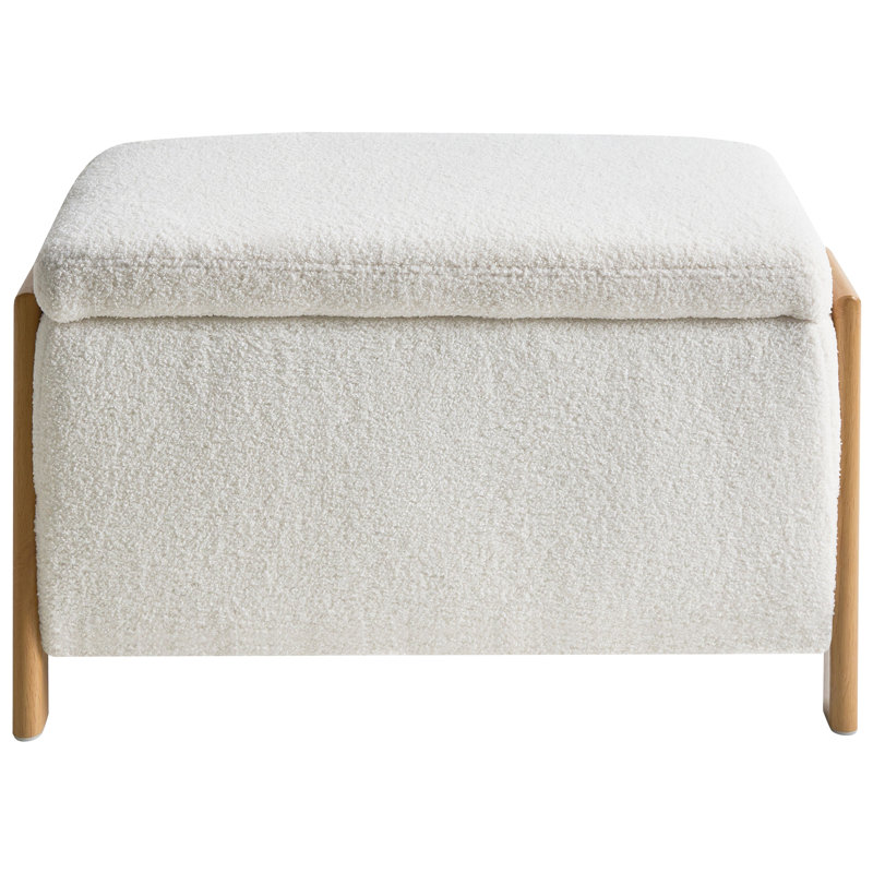 EDLAND Upholstered Plywood Storage Bench, White