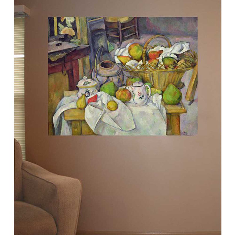Adhésif décoratif nature morte avec panier Cezanne, H 19 po x l 24 po