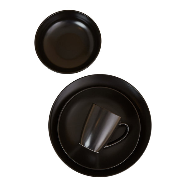 Lianna Essential Semi-Matte Classic Coupe Shape 16 Piece Dinnerware Set